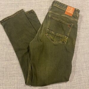 Tommy Bahama Denim Mens Olive Straight Leg Stretch Jeans Tencel Blend 35x32